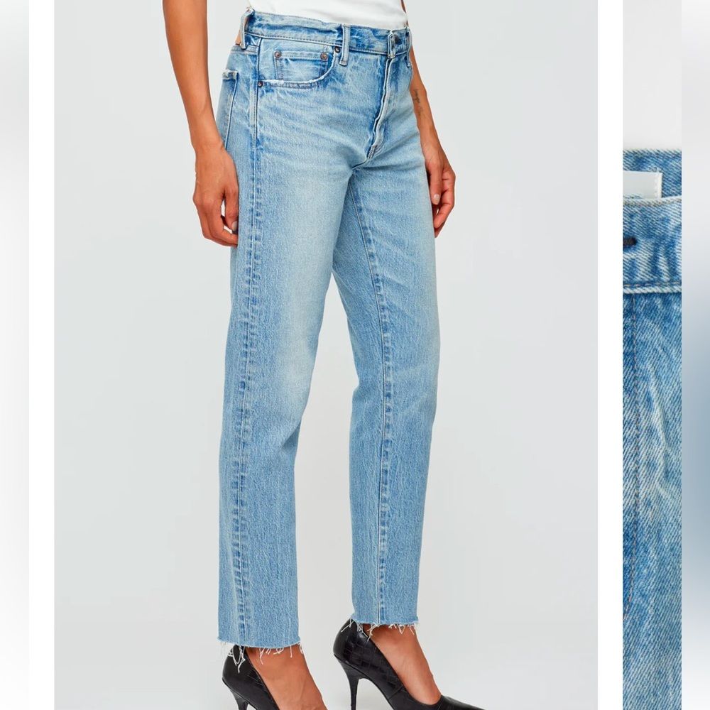 Nwt Moussy Vintage Montura Tapered Jeans In Light Blue, Size 29